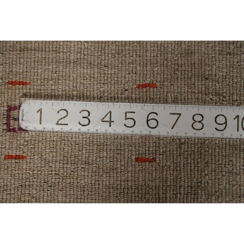 Hand Knotted Oriental 100% Wool Carpet Tribal Animal Pictorial Brown Gabbeh Area Rug - 4' 11'' X 3' 0''