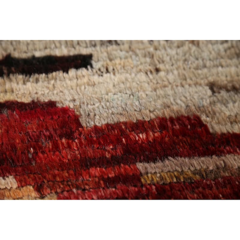 Abstract Moroccan Oriental Rug Handmade Wool Carpet - 4'0" x 5'11"