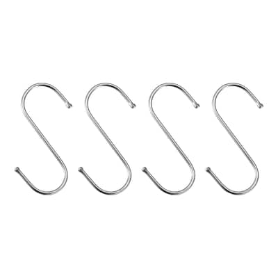 S Hooks 3.54inches Stainless Steel Hanger for Hanging Silver Tone 12Pack - Silver Tone - 90mm