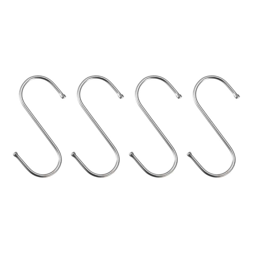 S Hooks 3.54inches Stainless Steel Hanger for Hanging Silver Tone 12Pack - Silver Tone - 90mm