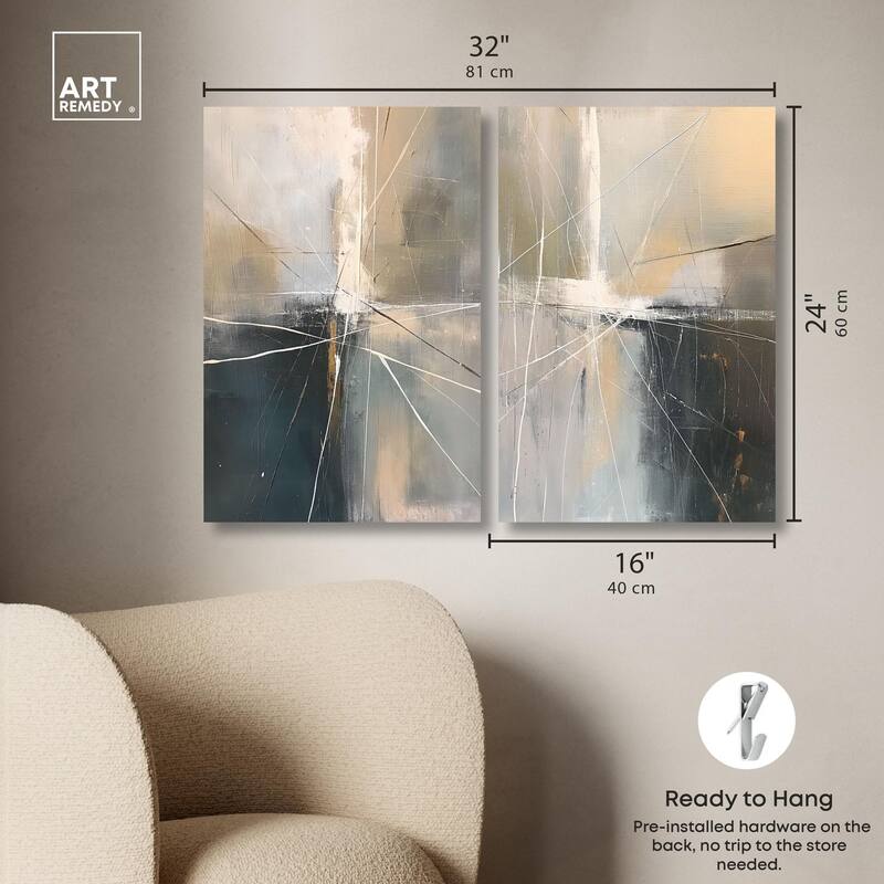 Contemporary Set Canvas Set of 2 by Art Remedy, Gallery Wrapped