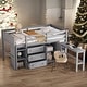 preview thumbnail 1 of 20, Twin Size Low Loft Bed With Pull-Out Desk,Drawers,Cabinet and Shelves for Home Grey
