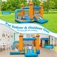 preview thumbnail 2 of 1, 5-in-1 Inflatable Bounce Castle with Ocean Balls and 735W Blower - 133" x 128" x 101"(L x W x H)