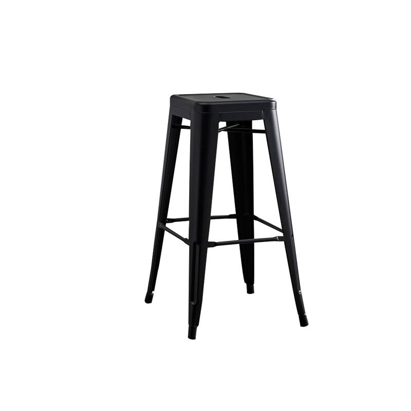 AC Pacific 30 In Metal Backless Barstool Set of 2