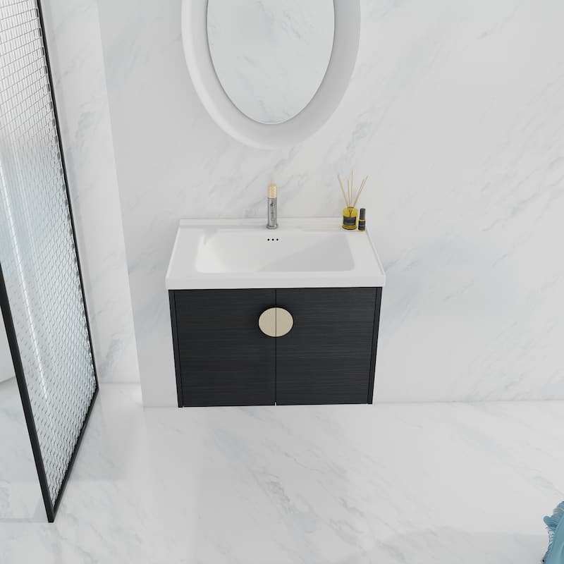 28 Inch Soft Close Doors Bathroom Vanity With Sink, For Small Bathroom,