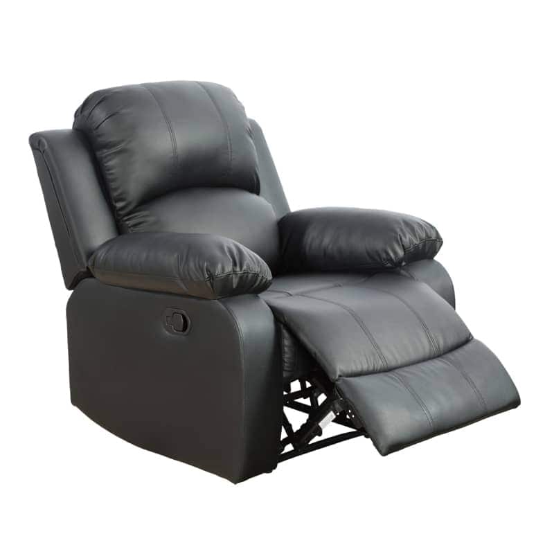 Black Semi PU And PVC 3-Piece Couch Living Room Sofa Set - Chair