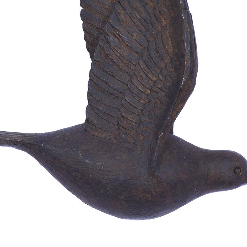 Polystone Bird Distressed 3D Floating Home Wall Decor - Set of 3 Dark Brown, Silver, Gold - Roche River Decor
