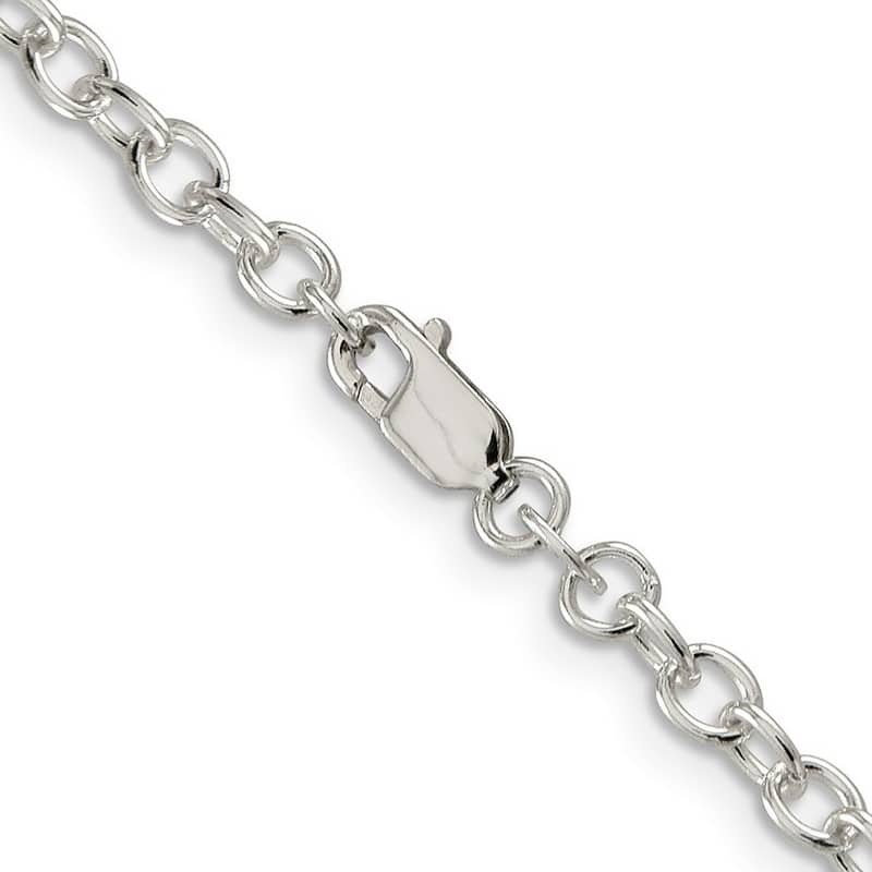 Curata 925 Sterling Silver 3.75mm Oval Cable Chain Necklace