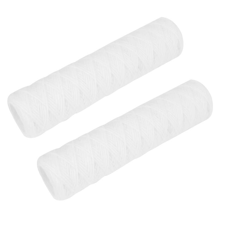 2 Pcs White Polypropylene Pool Water String Wound Filter Cartridge 10" x 2.4"
