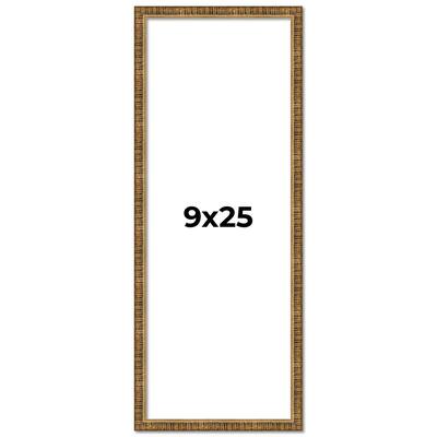 9x25 Frame Gold Solid Wood Picture Frame - Complete Modern Photo Frame