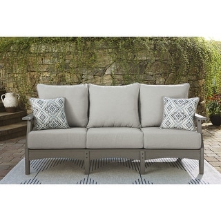 Signature Design by Ashley Visola Outdoor Poly All Weather Sofa with Cushion