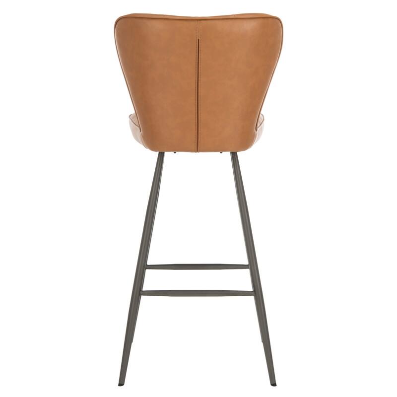 SAFAVIEH Liberty -30 Inch Burgundy Bar Stool (Set of 2) - 16.9" x 21.7" x 46.1" - 17Wx22Dx46H