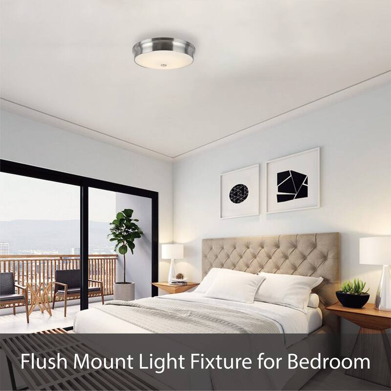 Aspen Creative Three-Light Flush Mount Ceiling Light Fixture, Brushed Nickel Finish, Wire Shade, 15-3/4" Diameter
