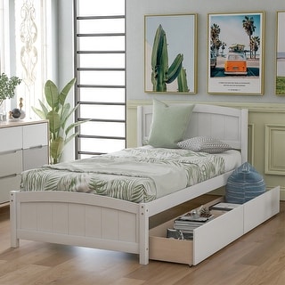 Merax Twin Size Platform Bed with 2 Storage Drawers - On Sale - Bed ...