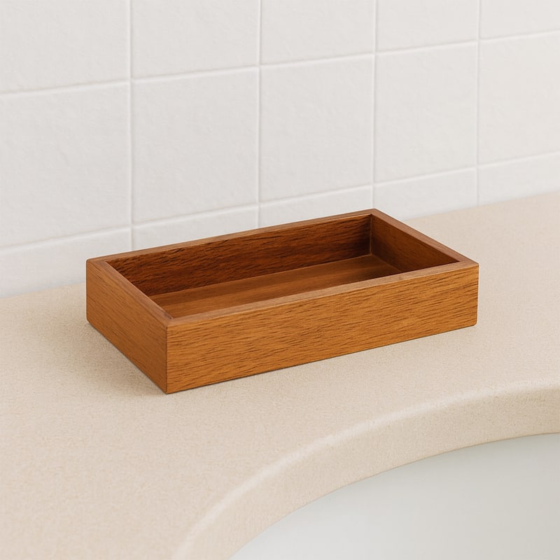 Acacia Wood Bathroom Accessory Set Collection