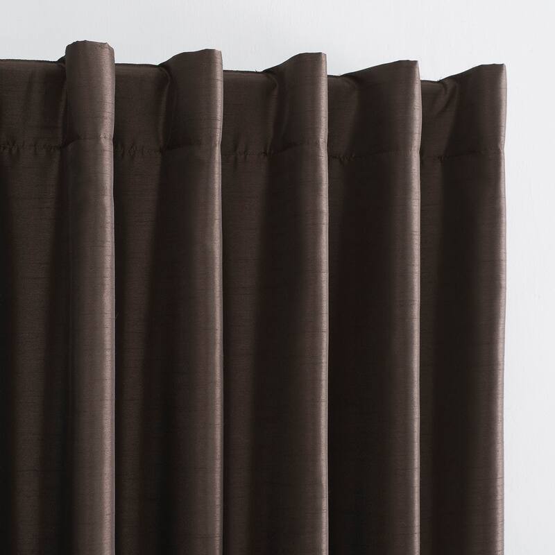 Sun Zero Evelina Faux Dupioni Silk Blackout Curtain Panel, Single Panel