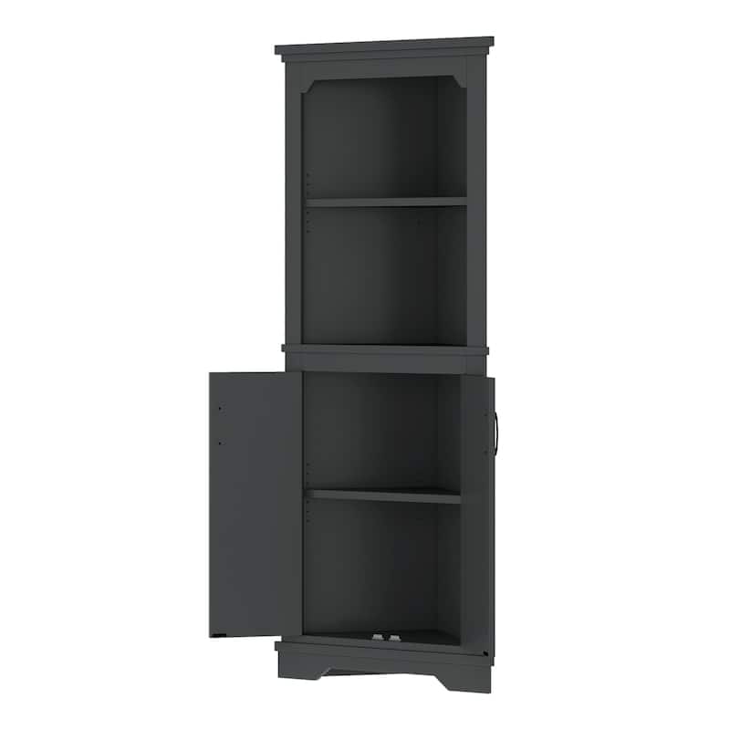 Tall Corner Cabinet with Doors for Living room, Bathroom, Dining Room or Kitchen