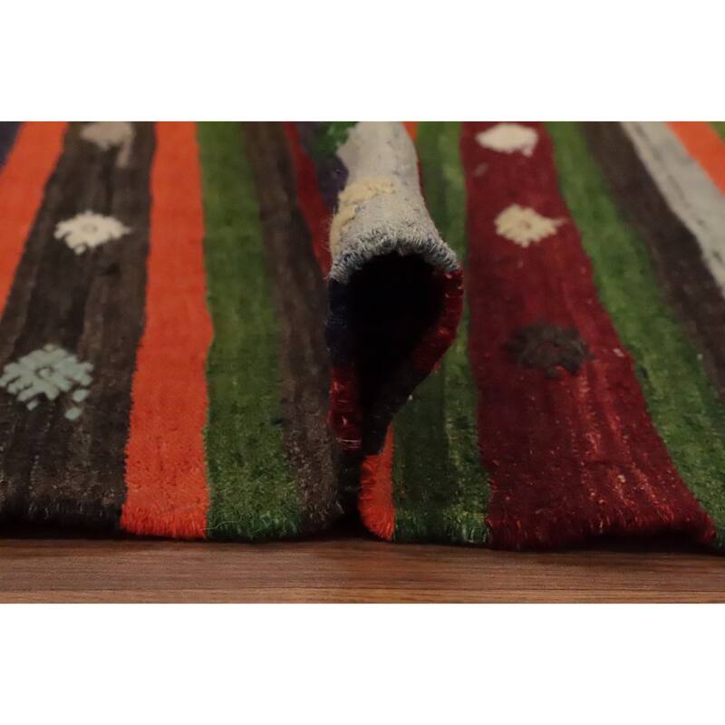 Hand Woven Oriental 100% Wool Carpet Southwestern Tribal Multi-Colored Kilim Area Rug - 10' 0'' X 6' 1''