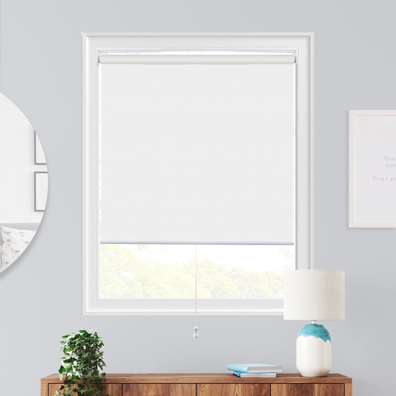 CHICOLOGY Solar Snap-N'-Glide Cordless Roller Shades - 27"W X 72"H - View-tiful Chantilly White (Solar)