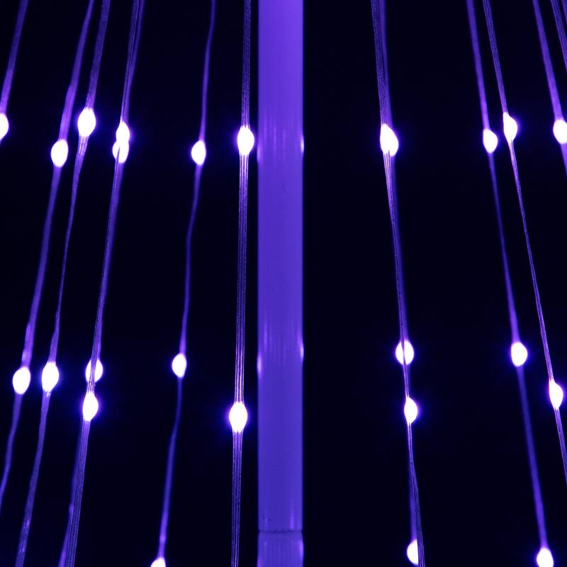 LED Lighted Color Changing Multiple Function Outdoor Christmas Cone Tree - 6" - White