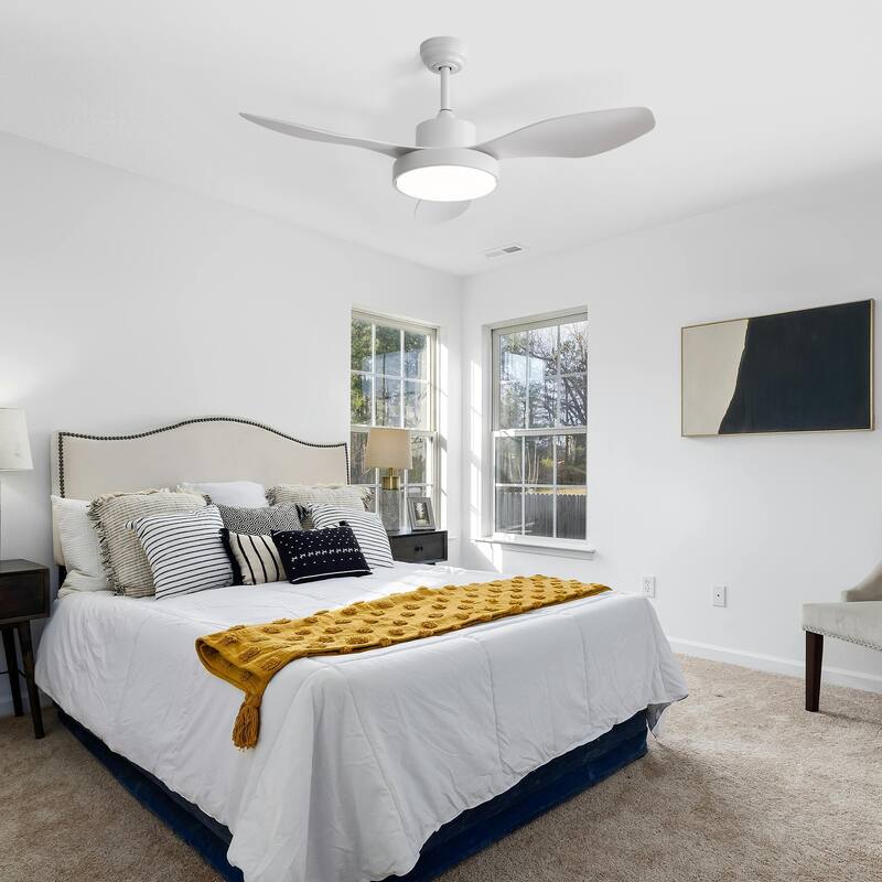 6-Speed Reversible Ceiling Fan with Light and Remote, Indoor 47" Energy Saving Ceiling Fan for Living Room Bedroom