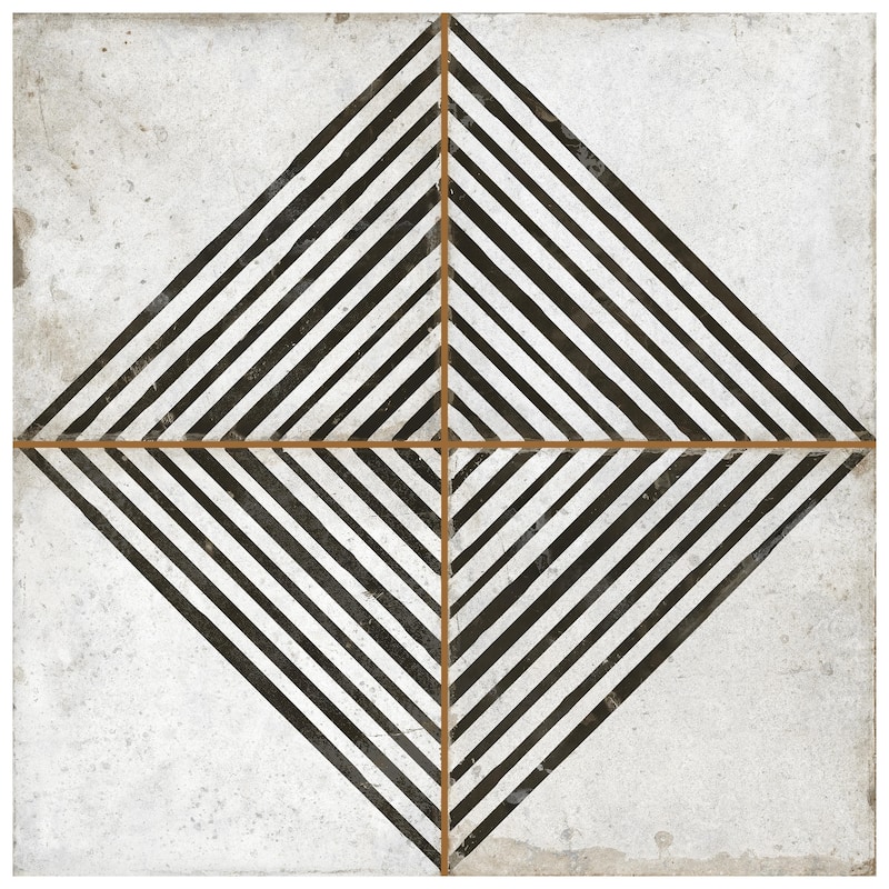 Merola Tile Kings Rombos Nero 17-5/8" x 17-5/8" Ceramic Floor and Wall Tile
