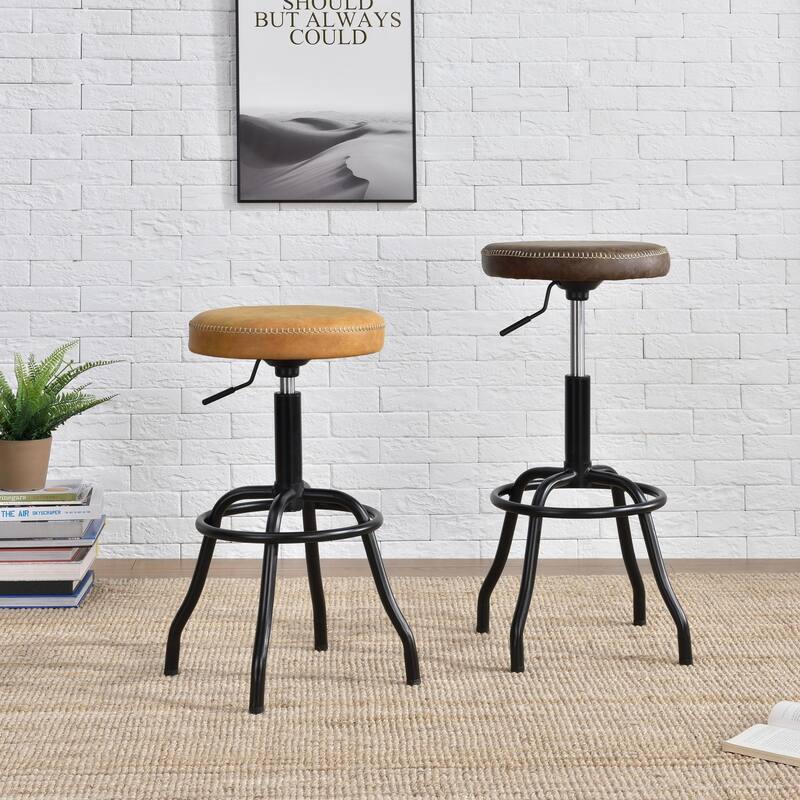 Eaton Faux Leather Gaslift Swivel Bar Stool
