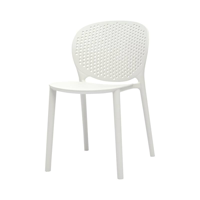 HomeRoots Set Of Four White Heavy Duty Plastic Juvenile Chairs - 14.00 in. x 23.00 in. x 16.00 in.