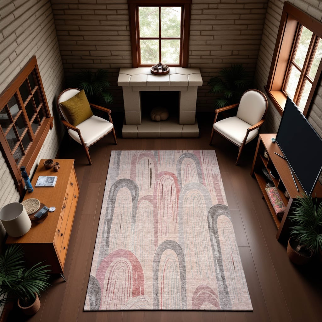 Premium Washable Super Soft Contemporary Imprints Mayfield Rug