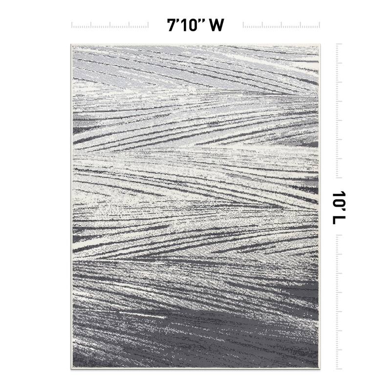 World Rug Gallery Contemporary Distressed Abstract Area Rug