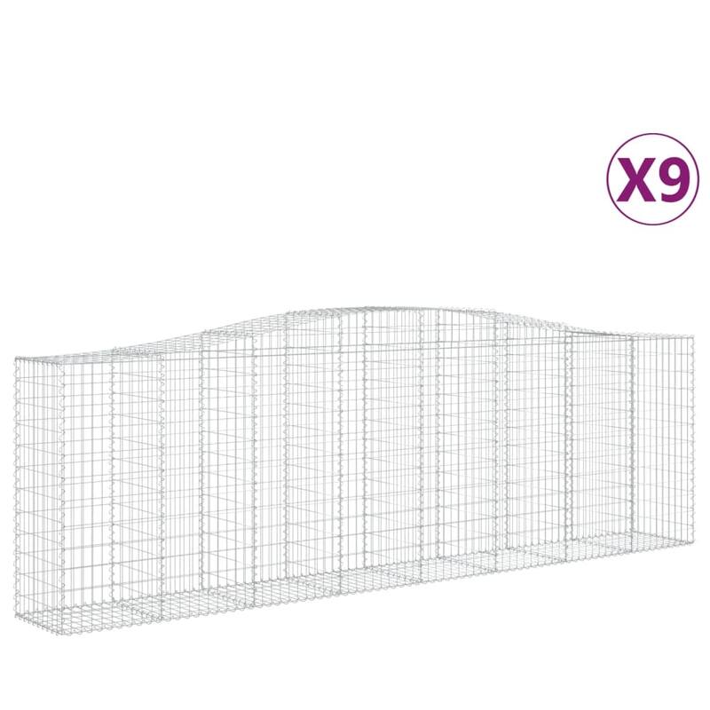 vidaXL Gabion Basket Arched Gabion Basket Planter for Flower Galvanized Iron - 78.7 x 78.7 x 23.6 inch