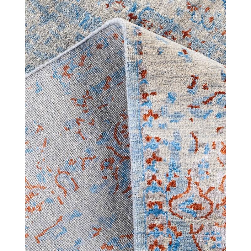 Ikat One-of-a-Kind Hand-Knotted Area Rug, Blue - 8' 1" x 9' 9"