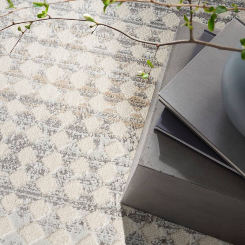 Calvin Klein CK950 Rush Indoor only Cream / Ivory Geometric Area Rug