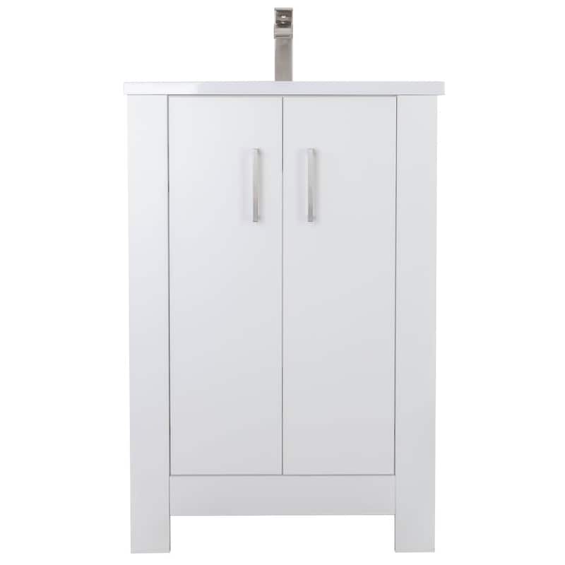 Broadway 24" Single Sink Freestanding Bathroom Vanity Set - White