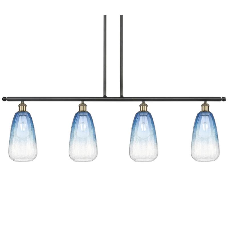 Innovations Lighting 516-4I-14-48 Brookhaven Almond Linear Brookhaven - Black Antique Brass / Sapphire Blue