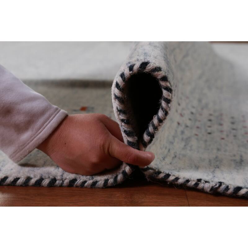 Hand Knotted Oriental 100% Wool Carpet Tribal Animal Pictorial Greys & Charcoal Gabbeh Area Rug - 10' 0'' X 8' 3''