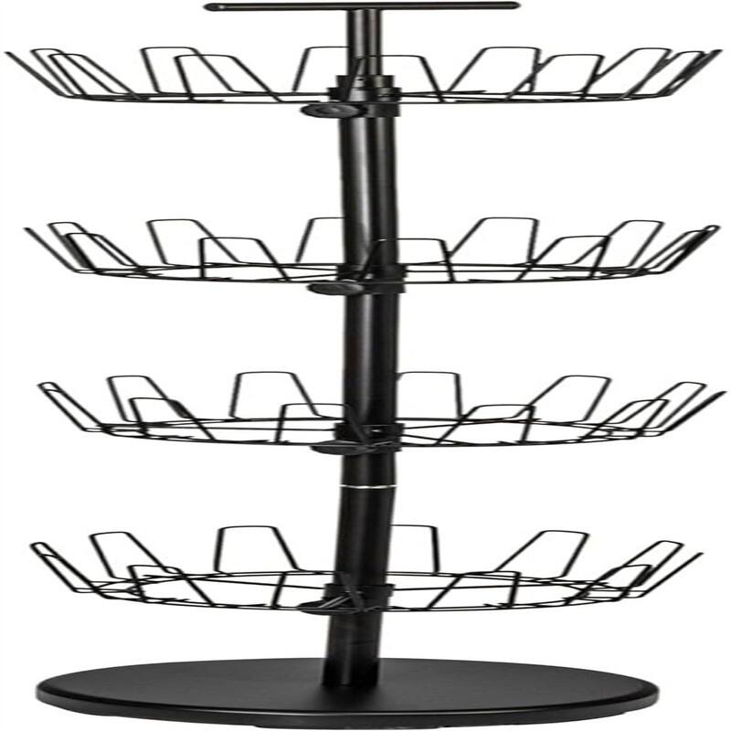 4 Tier Revolving Shoe Tree - 12"D x 12"W x 52"H - Matte Black