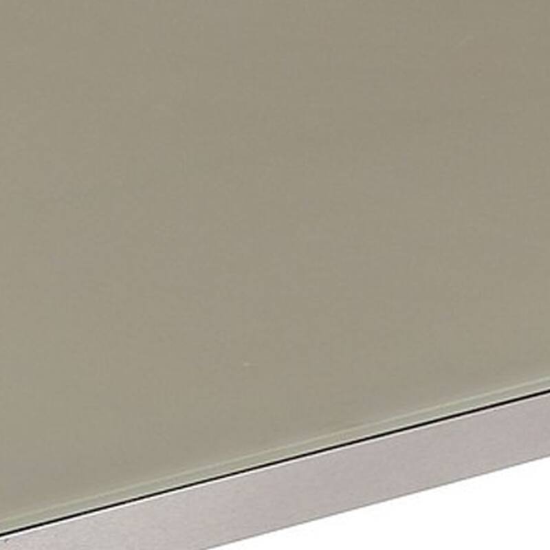 Phil 73 Inch Coffee Table, Tempered Glass Top, Smooth Gray Aluminum Frame