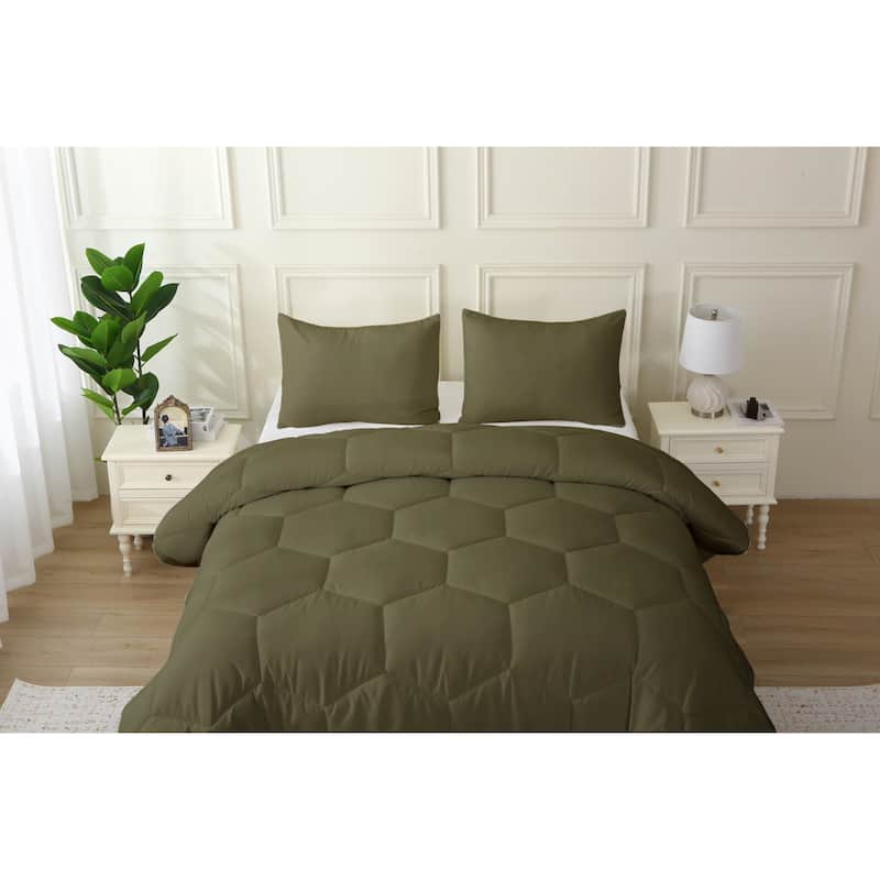 Better Style Home Oversized Microfiber Honeycomb Comforter Sets