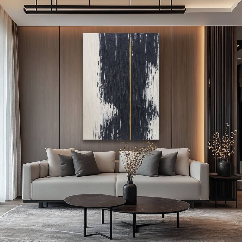 Aria Home Midnight Hand Painted Canvas Wall Art Large Frameless Decor