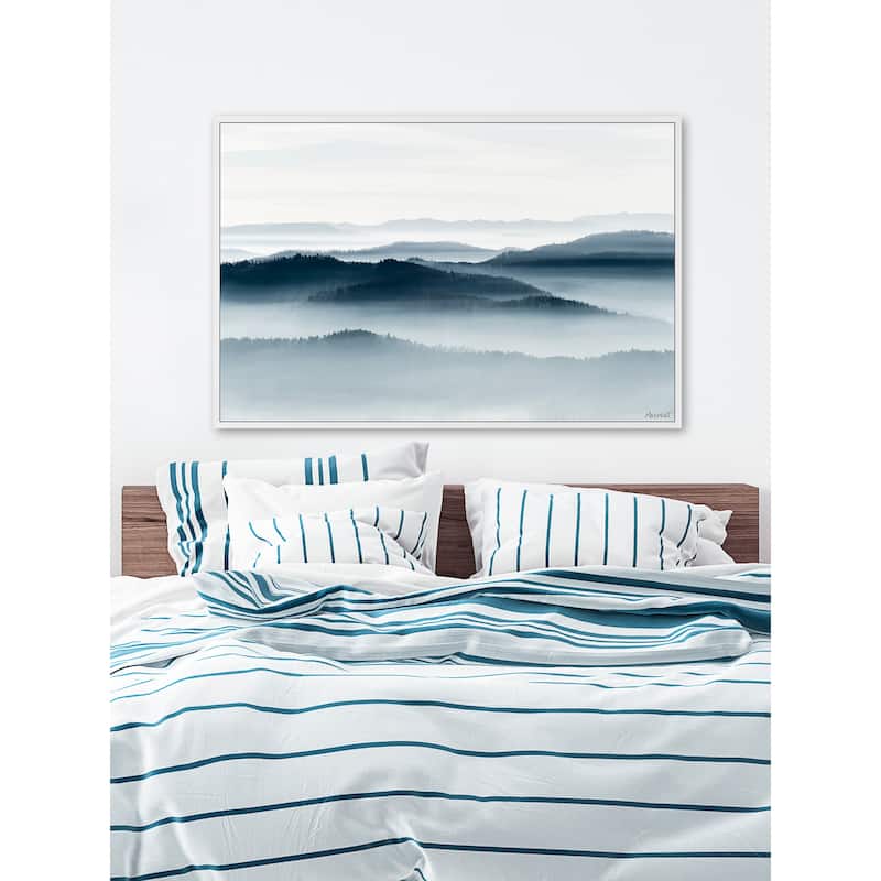 Foggy Valley Floater Framed Print on Canvas