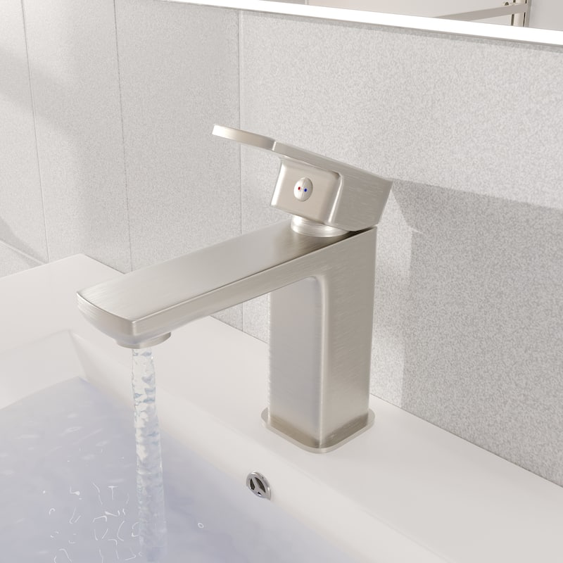 Eviva Lux Single-Handle Waterfall Single-Hole Bathroom Faucet with Deckplate Included