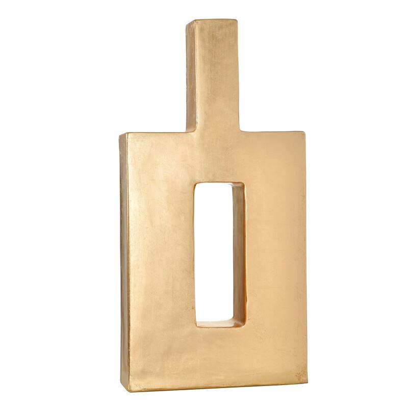 Harp & Finial Pont Metallic Gold Leaf Geometric on Resin Vase