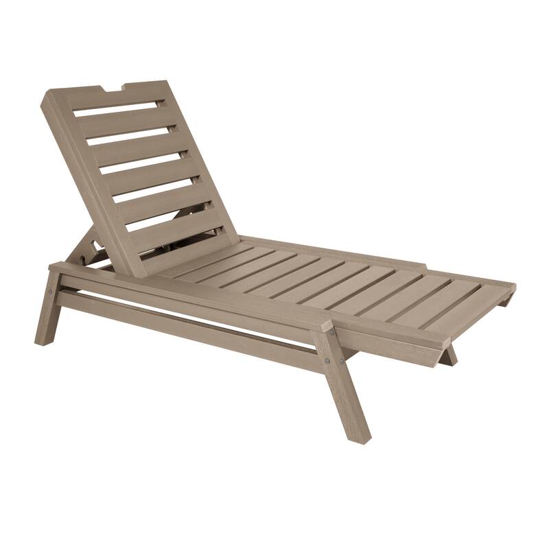 HIGHWOOD Crestone Stackable Commerical Chaise Lounge - Woodland Brown