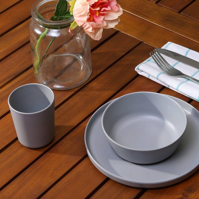 Stephan Roberts Bamboo Dinnerware Set, EcoFriendly Bamboo Fiber