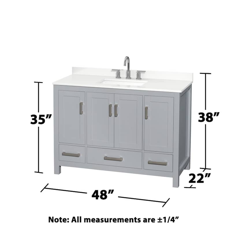 Wyndham Collection WCS141448S-QTZ-US3MXX Sheffield 48" Free Standing