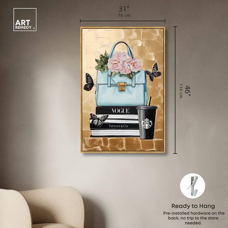 Golden Era of Glam Books Canvas by Art Remedy