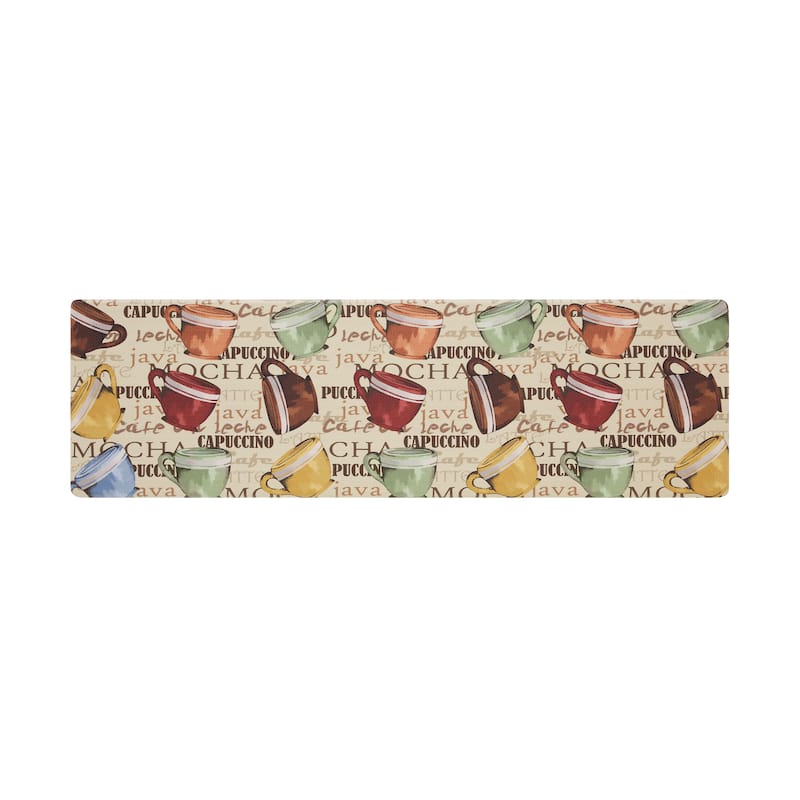 Coffee Cup Party Novelty or Wine Tile Anti-Fatigue Kitchen Wellness Mat