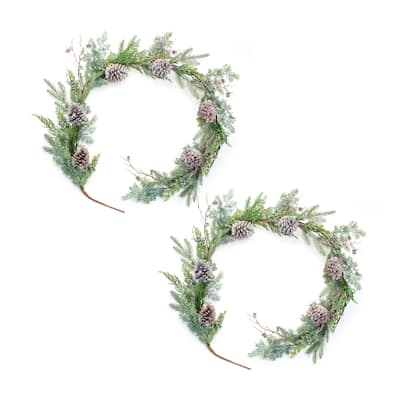 Juniper and Pine Garland (Set of 2) - Multi - 75 x 8 x 4