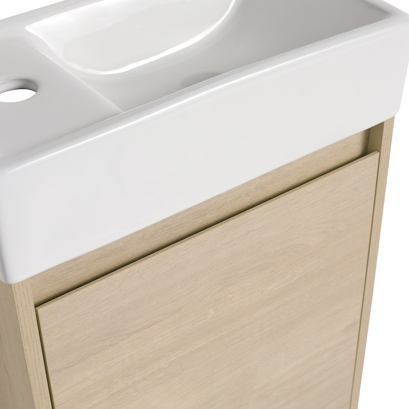 BNK 16/18 Inch Single Sink Bathroom Vanity with Soft Close Door